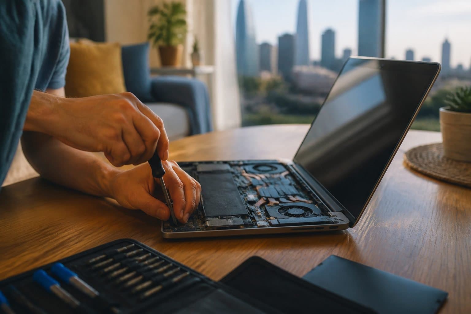 On-site laptop repair at a Houston home